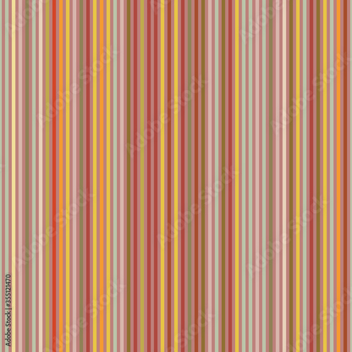 Vertical stripes seamless vector pattern in rusty earth tones. Simple surface print design. For backgrounds, fabrics, stationery, and packaging.