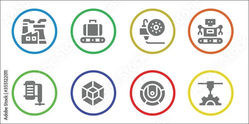 manufacturing icon set