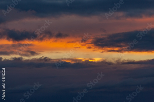 Incredibly beautiful orange sunset. The sky before a thunderstorm © Tatiana