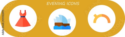 evening icon set