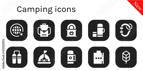 camping icon set