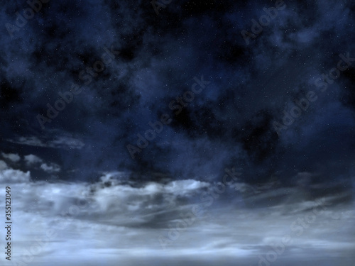 Cloudy sky with stars background