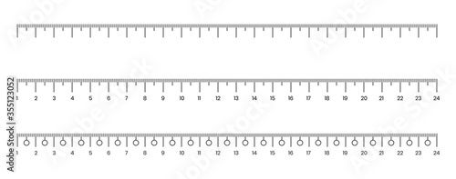 Measure centimeter and millimeter scale with numbers for ruler. photo