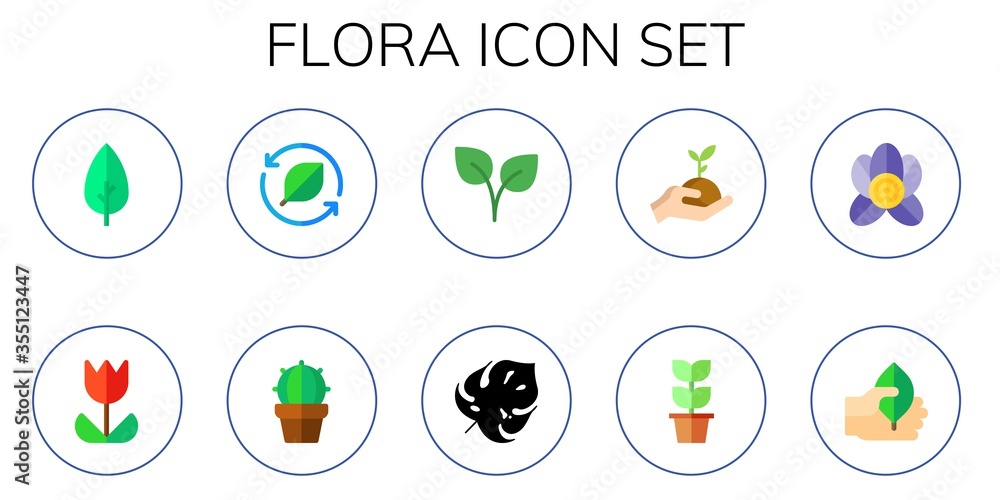 Modern Simple Set of flora Vector flat Icons