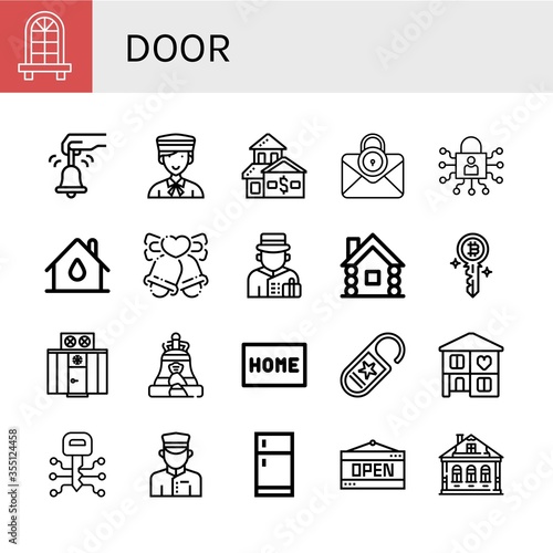 door simple icons set