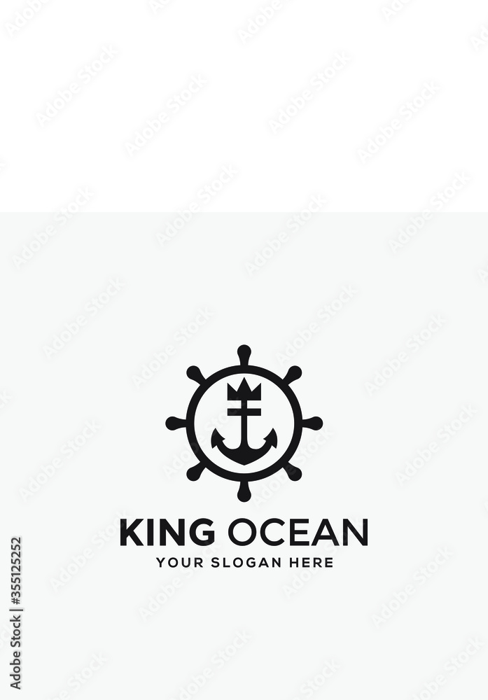 anchor steering wheel with king logo for sailor nautical ship yacht company anchor steering wheel with king logo for sailor nautical ship yacht company