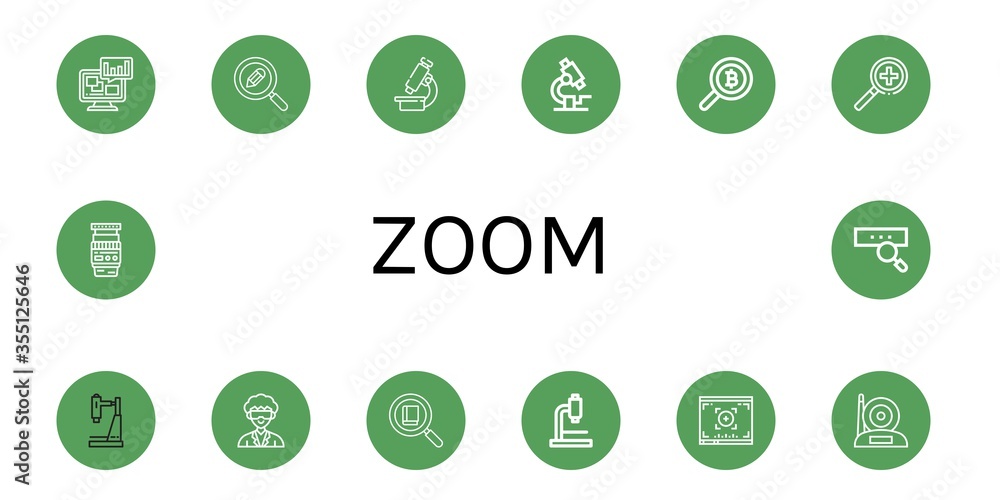 Set of zoom icons Set of zoom icons