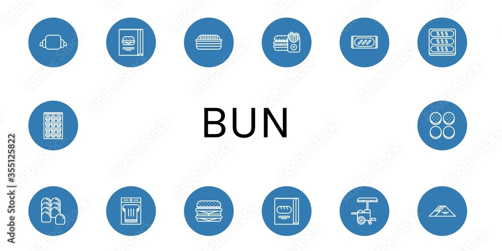 bun icon set bun icon set
