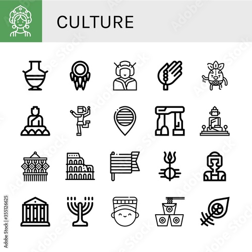 Set of culture icons