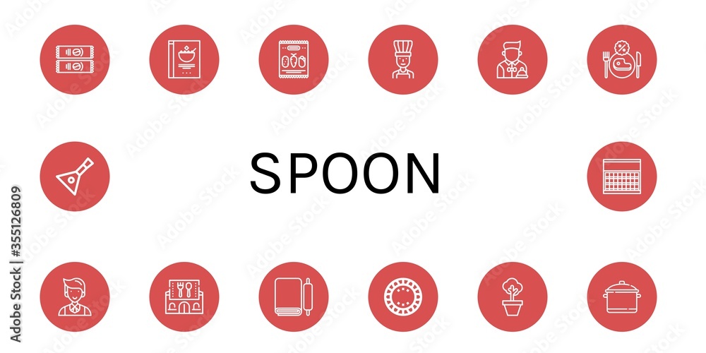 Set of spoon icons Set of spoon icons