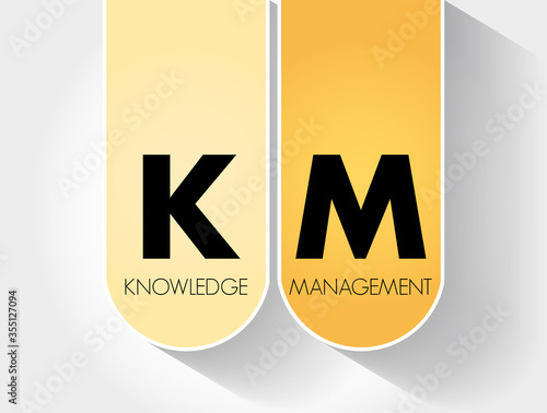 KM - Knowledge Management acronym, business concept background