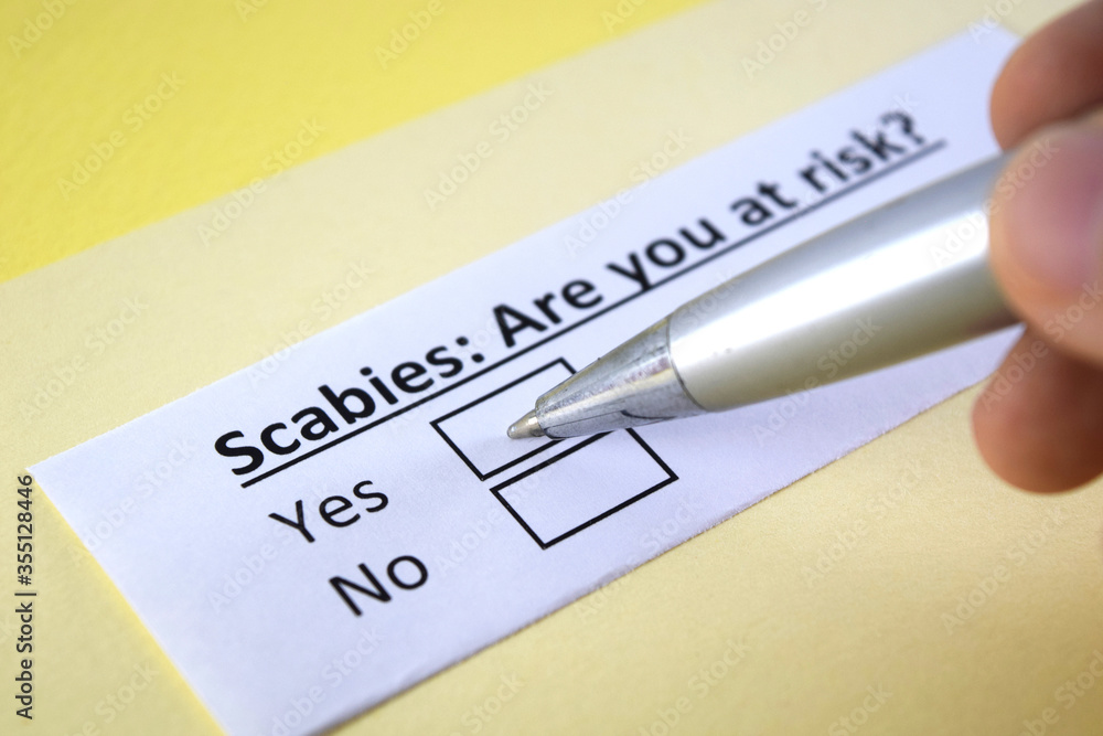One person is answering question about scabies. One person is answering question about scabies.