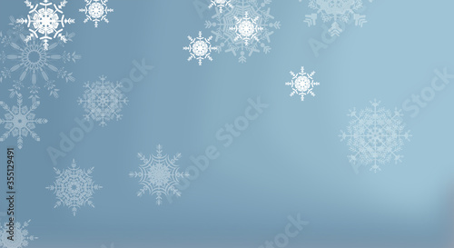 art christmas blue background with snowflakes and space for text © Irina_QQQ