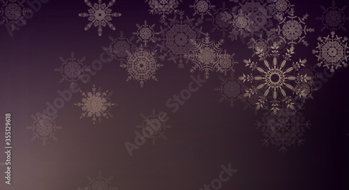art christmas dark violet background with snowflakes and space for text