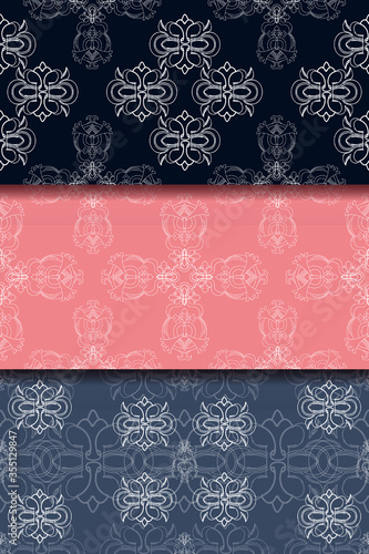 Set seamless color damsk pattern. Allover vector design for fabric  apparel textile  interior  wallpaper  phone case.