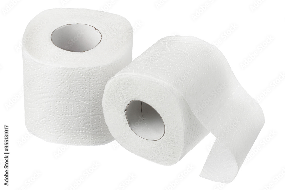 Roll of toilet paper or tissue isolated on white background with clipping path and full depth of field. Roll of toilet paper or tissue isolated on white background with clipping path and full depth of field.