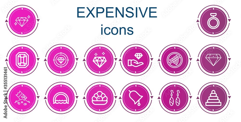 Editable 14 expensive icons for web and mobile Editable 14 expensive icons for web and mobile