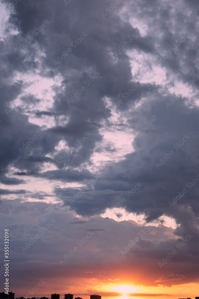 Sunset after the storm with a beautiful sky Sunset after the storm with a beautiful sky
