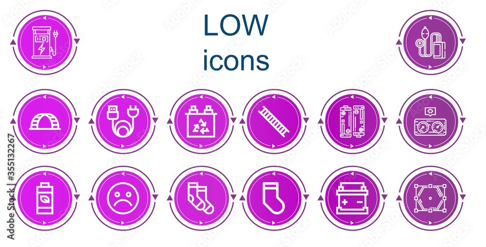Editable 14 low icons for web and mobile Editable 14 low icons for web and mobile