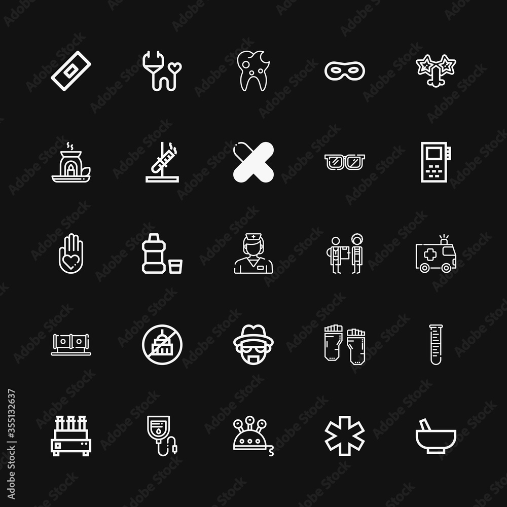 Editable 25 medical icons for web and mobile