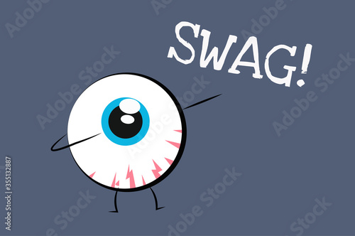 Vector Isolated Illustration of an Eye Doing the Dab