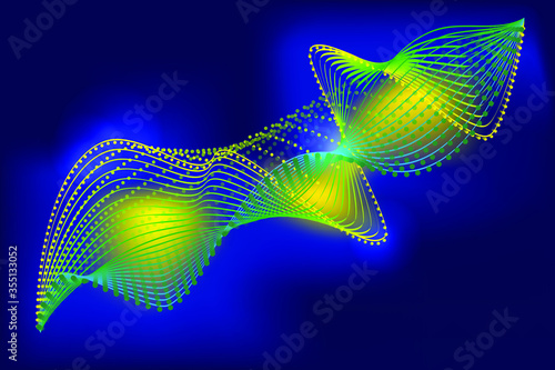 abstract background: a molecule of the mysterious substance, the antivirus or the elixir of health