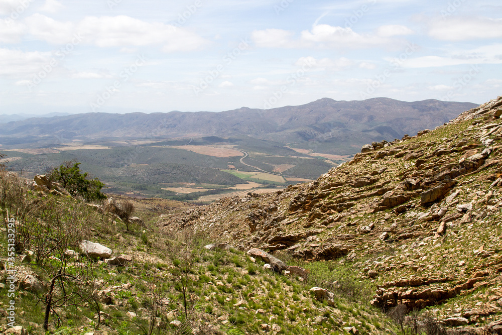 Fototapeta premium Swartberg Pass, South Africa showing winding road