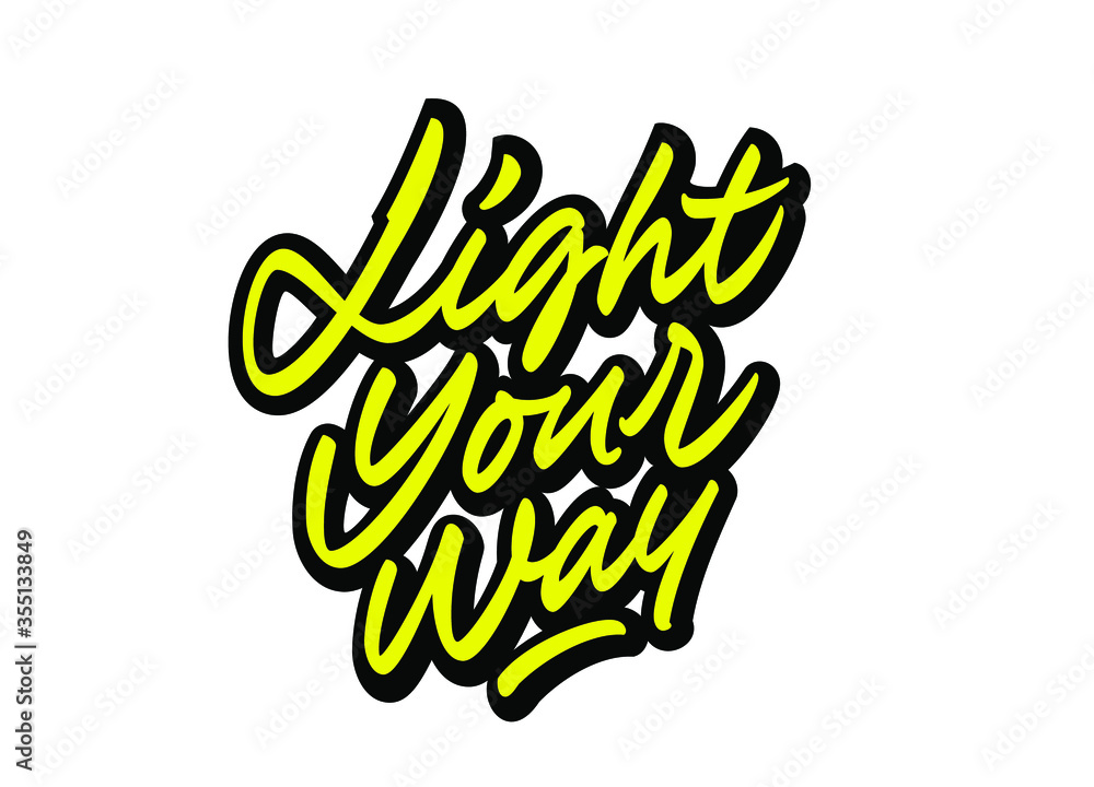 Fototapeta premium Custom brush pen written and vectored lettering that may be used for different kinds of media like print for t-shirts, cups etc. You can edit the color of letters and shadow and scale the artwork.