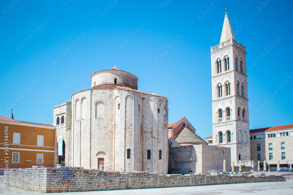 Church of St. Donatus and Bell Tower at the ancient Roman Forum in Zadar, Croatia