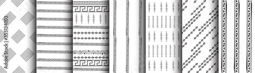 Set fasion black line on white backgraund with egypt motif Seamless pattern for fabric, print, wallpaper, packaging. Strocke trandy design.