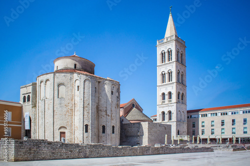 Church of St. Donatus and Bell Tower at the ancient Roman Forum in Zadar, Croatia