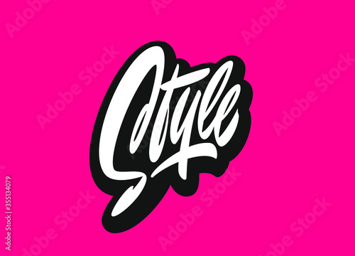 "Style" colourful custom script lettering