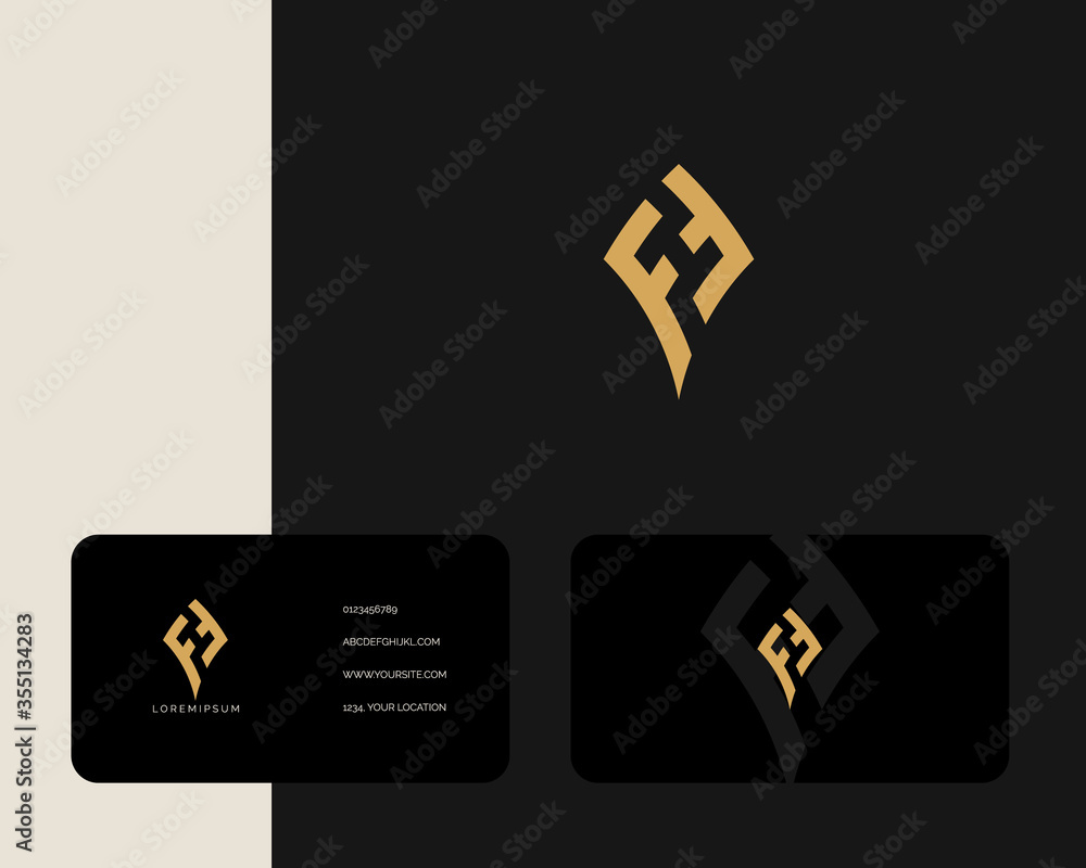 Letter F F logo design with business card vector template. creative ...