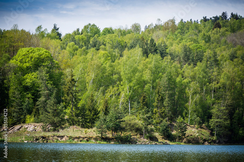 Zlutice, Karlovy Vary, Czech Republic, May 2020: Czech landscape in spring time photo