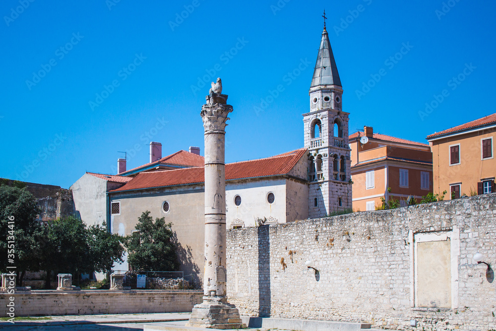 Fototapeta premium Ruins at the ancient Roman Forum in Zadar, Croatia