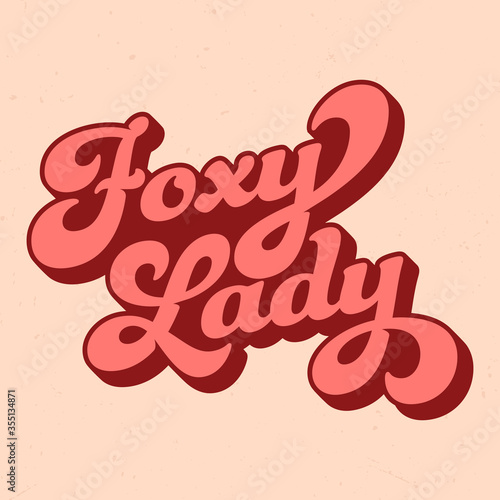 Foxy Lady Retro Style - Tee Design For Printing photo