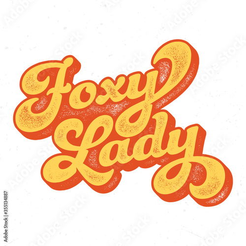 Foxy Lady Retro Style - Aged Tee Design For Printing