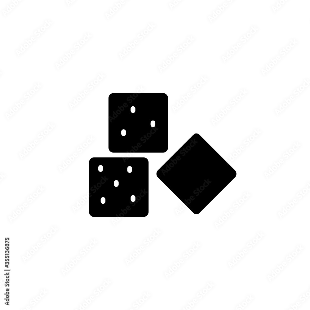 cubed sugar, three pieces, glyph icon cubed sugar, three pieces, glyph icon