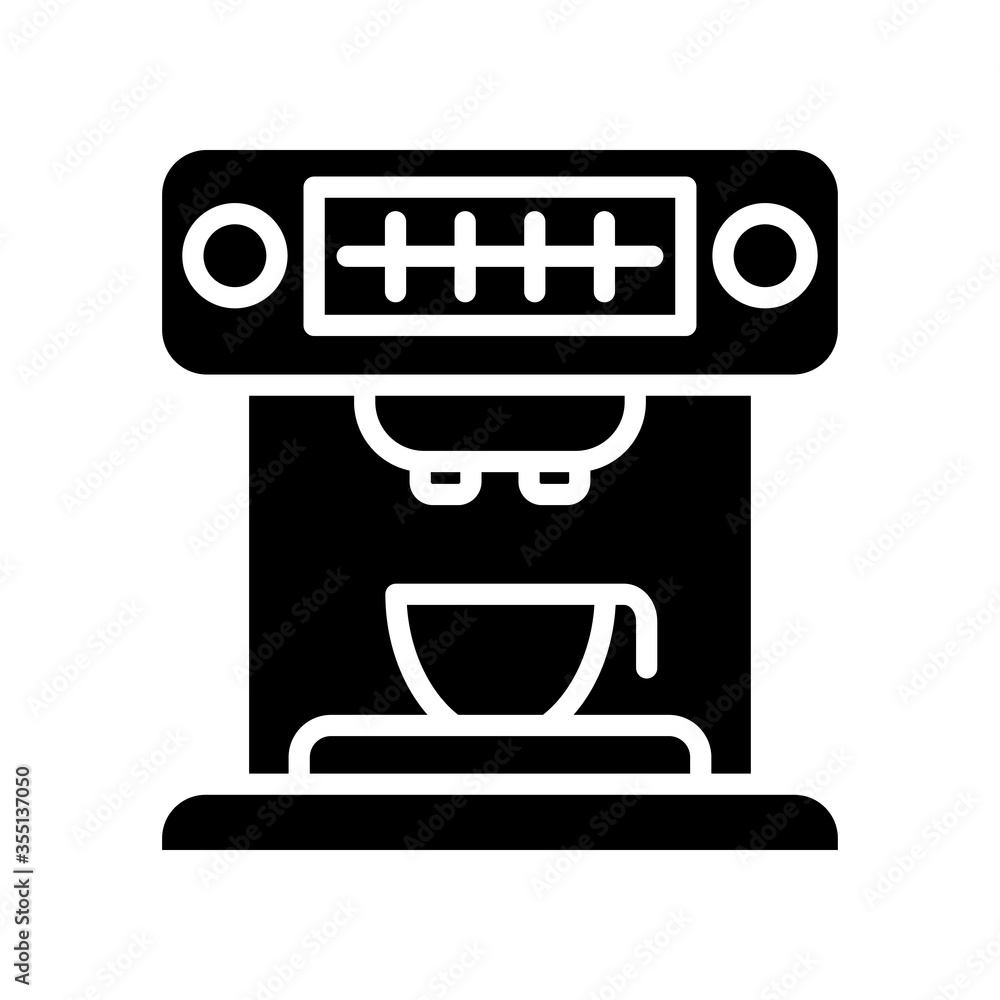 multifunctional coffee machine, glyph icon multifunctional coffee machine, glyph icon