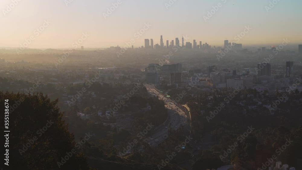Los Angeles Skyline by Sunset Los Angeles Skyline by Sunset