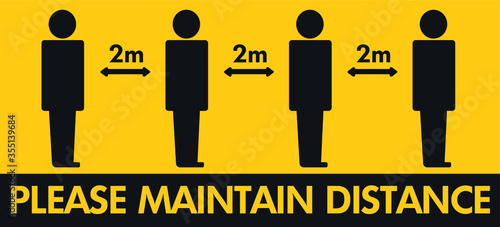 maintain distance of 2m at all times