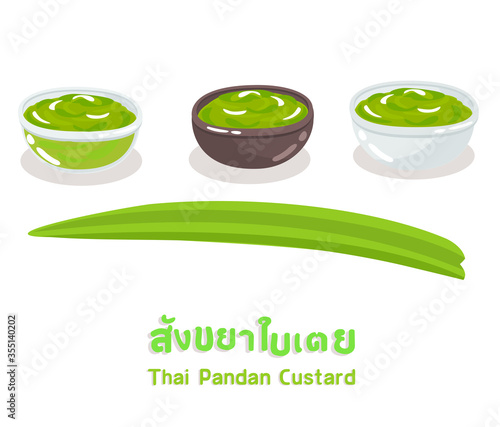Thai Pandan Custard in Thai Language it mean “Thai Pandan Custard”