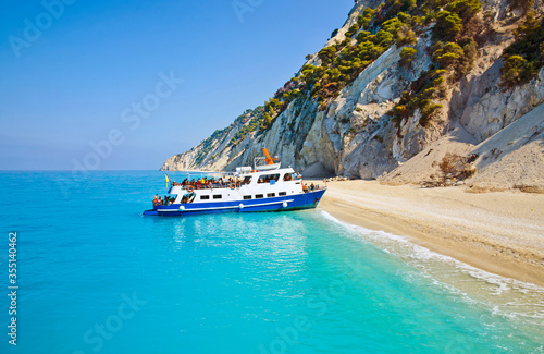 Egremni Beach, Lefkada Island, Greece - ranked as one of the best beaches in Europe. This beautiful beach can be reached only by boat.