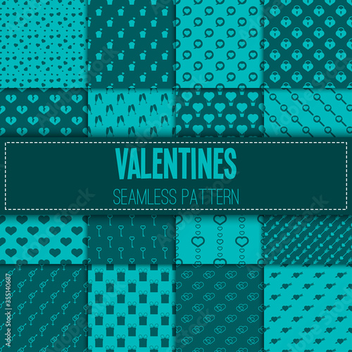 Valentines day seamless pattern background love typography holiday elements romantic wedding gift card sign illustration.