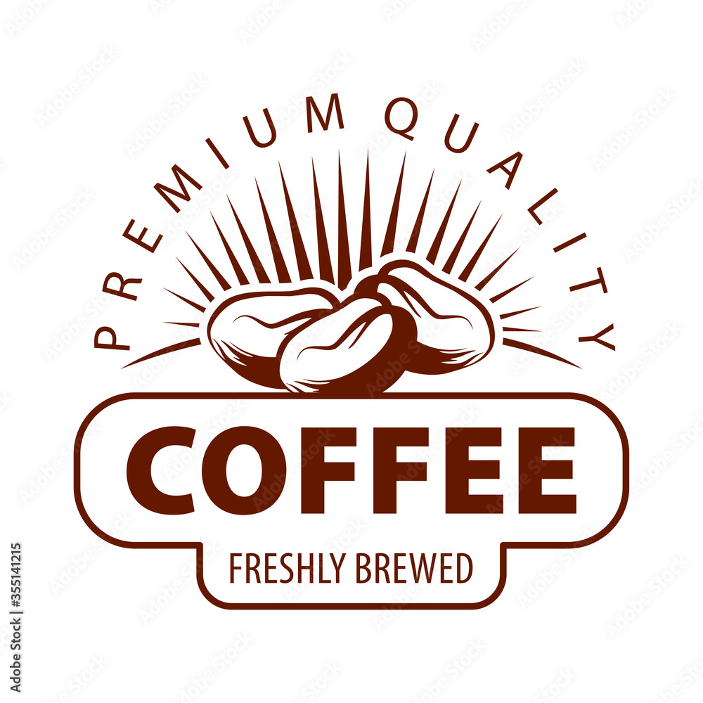 Fototapeta premium Coffee cup vector logo design template. Vector coffee shop labels.