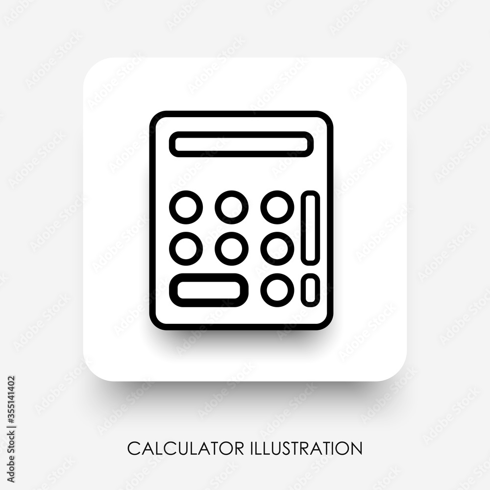 Modern calculator button with shadow and 3d effect for UI design in minimalism style. Trendy interface element. Eps 10 vector Modern calculator button with shadow and 3d effect for UI design in minimalism style. Trendy interface element. Eps 10 vector