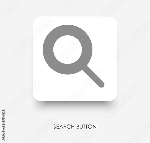 Modern magnifying glass illustration with 3d effect and shadow for UI design in minimalism style. Interface element. Eps 10 vector