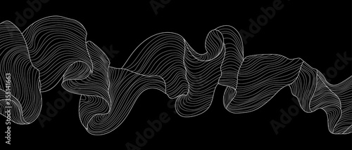 Luxury Line arts Vector , Black and White background texture for print, fabric, packaging design, invite, Canvas Print,  Vector illustration.