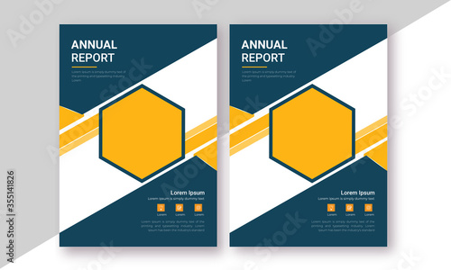 Clean annual report layout corporate brochure yellow blue business  magazine, annual report and company profile template presentation 