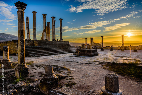 Volubilis is a partly excavated Berber city in Morocco situated near the city of Meknes, and commonly considered as the ancient capital of the kingdom of Mauretania.